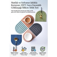 Ala Store Özel Tasarım Nihale Tencere Tava Çaydanlık Altlığı Seti Isıya Dayanıklı Büyük Boy Silikon