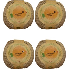 Organickid Organik Pamuk El Örgü İpi Bej Kahve - Maple 4'lü Paket