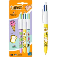 Bic 4 Volours Kawaii Tükenmez Kalem 3'lü Blister
