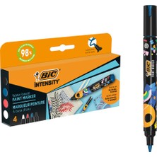 Bic Intensity Paint Marker 4'lü (Siyah - Mavi - Kırmızı - Yeşil)