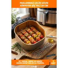 Letsii Paslanmaz Çelik Uzun Airfryer Şiş Teli 20 cm