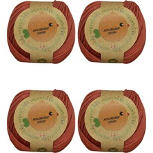 Organickid Organik Pamuk El Örgü İpi Kiremit - Noisette - 4'lü Paket