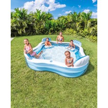 Toha Intex Şişme Aile Havuzu 229×229 cm | 4 Kişilik Koltuklu , Sırt Dayamalı, Bardaklıklı Havuz (3+)