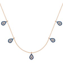 Aya Diamond Gümüş Rose Nazarlı Şans Kadın Kolye