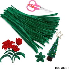 Roco Paper Co. Şönil Tel, El Işi, Dıy, Hobi ve Çiçek Yapım Teli, Koyu Yeşil, 100 Adet, 6 mm - 30 cm