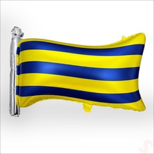 Süsle Bebek ve Parti Sarı Lacivert Bayrak Folyo Balon - 71 cm x 50 cm