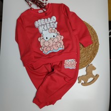 Moda Rüyası Hello Kitty Nar Çiçeği Kız Çocuk Alt Üst Takım – 2-8 Yaş