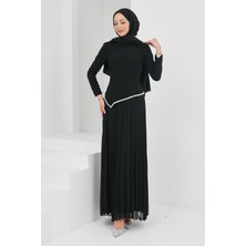 İmaj Butik Siyah Taş Detaylı Tasarım Abiye