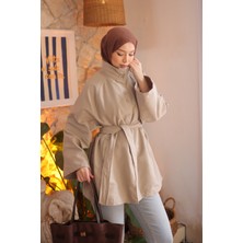 İmaj Butik Taş Kuşaklı Düğmeli Gabardin Trençkot