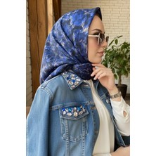 İmaj Butik Lacivert Ipekhan Soft Dijital Pamuklu Eşarp
