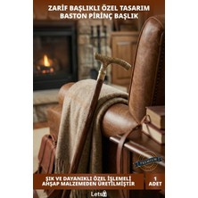 Letsii Zarif Ahşap Saplı Dayanıklı Pirinç Baston