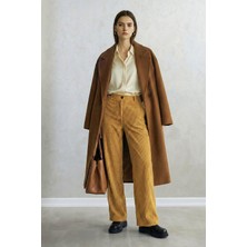 Stella Pulvis Sarı Fitilli Kadife Yüksel Bel Pantolon