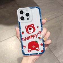 HONTINGA iPhone 14 Pro Max ile Uyumlu Kılıfı Şeffaf Kamera Korumali Bear Desen Airbag Yumuşak Silikon Telefon Kılıfı K5-0182