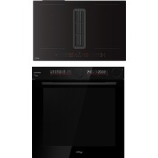 Tommatech TT500 Siyah Ankastre Elektrikli Set TADI8001BG Davlumbaz + TAF6001BS Fırın