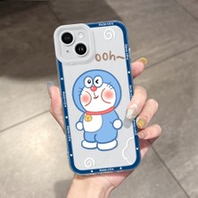 HONTINGA iPhone 14 Plus ile Uyumlu Kılıfı Şeffaf Kamera Korumali Doraemon Desen Airbag Yumuşak Silikon Telefon Kılıfı K5-0184