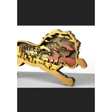 GHY Ahşap Dekoratif 3D Hayvan Figürlü Masa Süsü Biblo (Aslan)