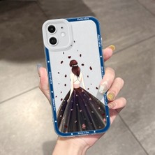 HONTINGA iPhone 12 ile Uyumlu Kılıfı Şeffaf Kamera Korumali Güzel Kadın Desen Airbag Yumuşak Silikon Telefon Kılıfı K5-0181