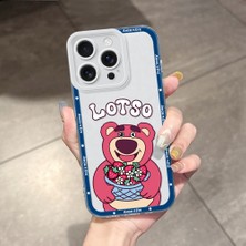 HONTINGA iPhone 16 Pro ile Uyumlu Kılıfı Şeffaf Kamera Korumali Bear Desen Airbag Yumuşak Silikon Telefon Kılıfı K5-0182