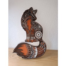 GHY Ahşap Dekoratif 3D Hayvan Figürlü Masa Süsü Biblo (Tilki)