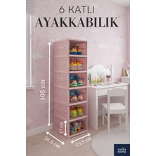 Dükkanönü 6 Katlı Modüler Ayakkabılık Lüks Ayakkabı Kutusu Seti Dolabı Katlanır Istiflenebili