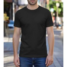 Havva Home Düz Renk Baskısız Unisex Kısa Kollu Bisiklet Yaka T-Shirt