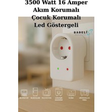 Özbience Çocuk Güvenlikli Tekli Akım Priz, LED Göstergeli, 3500W, 16A
