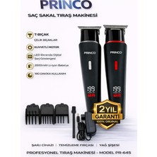 Princo Şarjlı Saç Sakal Siyah Dijital Ekran Tıraş Makinası PR-645