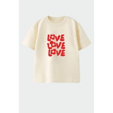 Monila Kız Çocuk Pamuklu Bisiklet Yaka Baskılı T-Shirt