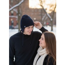 Bite Nose Unisex Içi Polar Kulak Ense Koruyuculu Rüzgar Geçirmez Termal Örme Bere