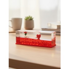 Dörtel Tedarik Kalp Tasarımlı Batmayan Sulu Figür Hediyelik Biblo Sevgililer Günü Hediyesi