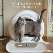 Nif Bilişim Neutron NTL-PW-65BW Yeni Nesil Akıllı Kedi Tuvaleti Otomatik Kedi Tuvaleti Wi-Fi ve Mobil Uygulamadan Kontrol