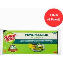 Scotch Brite Scotch-Brite Power Classic Bulaşık Süngeri 8’li – Tırnak Koruyuculu x 6 Paket