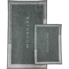 Kilim Home Punto Kaymaz  Açık Gri & Gri Tonları,  Yumuşak ve Yıkanan Ikili Banyo Paspas Takımı, 40X60 60X100