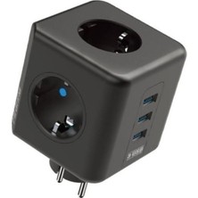 Özbience 3priz 3usb Isı Termal Çocuk Korumalı Küp Priz, Güvenli ve Pratik Kullanım