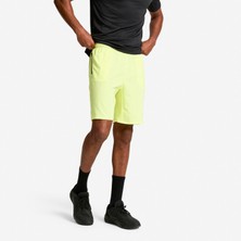 Decathlon Domyos Erkek Spor Şortu - Fermuarlı Cepli - Neon Sarı
