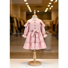 Kız Çocuk Desenli Uzun Kollu Şık Elbise Günlük Özel Koleksiyon