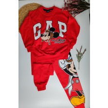 Moda Rüyası Mickey Mouse Kırmızı Erkek Çocuk Alt Üst Eşofman Takımı – 5-8 Yaş