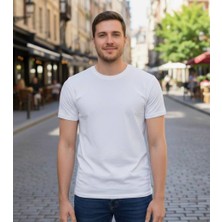 Havva Home Düz Renk Baskısız Unisex Kısa Kollu Bisiklet Yaka T-Shirt