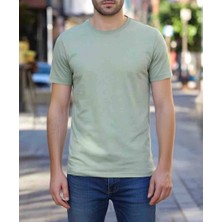 Havva Home Düz Renk Baskısız Unisex Kısa Kollu Bisiklet Yaka T-Shirt