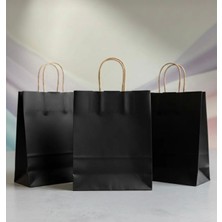 Aybaş Kağıtçılık 1.kalite 18X24 cm (15 Adet) Siyah Renkli Kraft Kağıt Çanta, Hediye Poşeti, Hediye Paketi,kraft Çanta