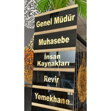 Numa Concept 25X10 cm Siyah Gold Pleksi Yönlendirme Tabelası (1 Adet)