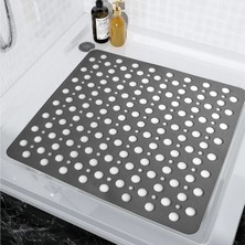 Zuzu Made Kare Bubble Bath Math Duş Kaydırmazı Banyo Paspası Küvet Kaydırmaz Matı Antrasit Gri