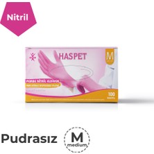 Haspet Pembe Nitril Medium Dövme Eldiveni - Kutu