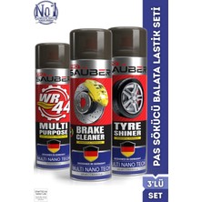 PROSAÜBER 3'lü Set Lastik Parlatıcı Fren Balata Spreyi & Pas Sökücü Spreyi Temizleme Profesyonel Oto Bakım