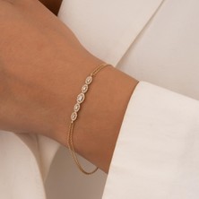 Hakan Mücevherat Altın Taşlı Bileklik