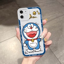 HONTINGA iPhone 12 ile Uyumlu Kılıfı Şeffaf Kamera Korumali Doraemon Desen Airbag Yumuşak Silikon Telefon Kılıfı K5-0184