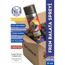 PROSAÜBER 25'li Fren Balata Temizleyici Sprey 500ML Power - Hızlı Kuruyan Yağ & Kir Sökücü Güçlü Nano Formül