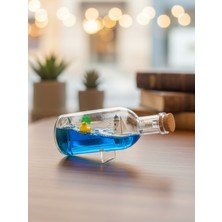 Dörtel Tedarik Şişe Şeklide Işıklı Batmayan Gemi Tasarımlı Biblo Hediyelik