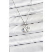 Callerrons Accessories Zincir Gümüş Renk Deniz Tema Model Zirkon Taşlı Kadın Kolye - EBJ260130W39335