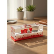 Dörtel Tedarik Kalp Tasarımlı Batmayan Sulu Figür Hediyelik Biblo Sevgililer Günü Hediyesi